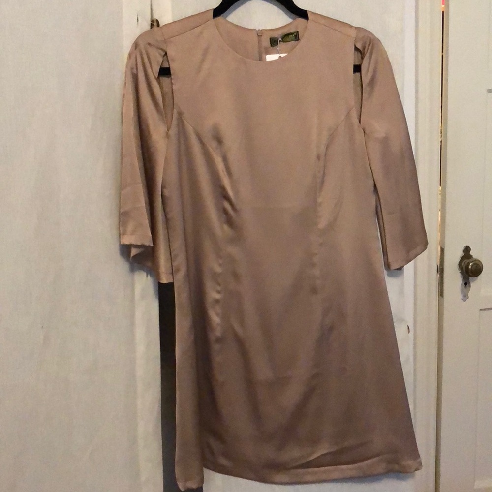 Golden silk dress